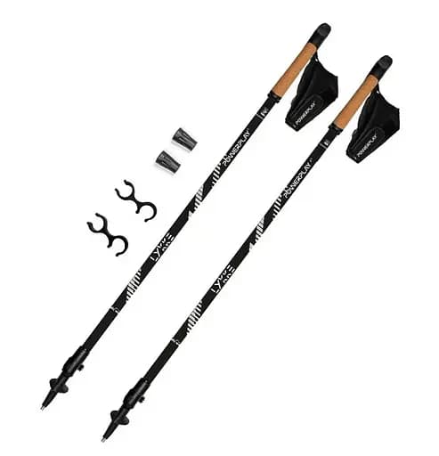 Палки для скандинавской ходьбы PowerPlay 9104 Lykke Black/White 80-135 см (пара) (PP_9104_LYKKE_Bl/White) - фото 1
