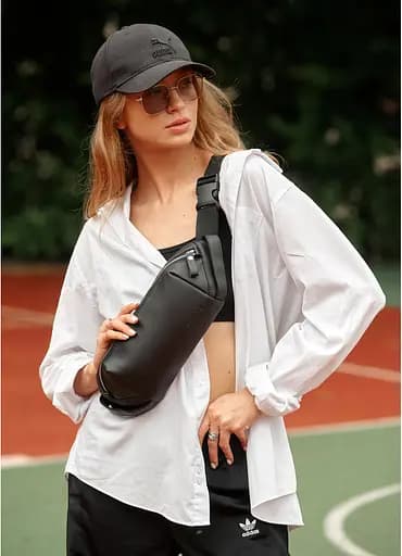 Жіноча сумка-бананка Sambag HOLSTER MSH Чорна 36 х 14 х 4 см (87113001) - фото 1