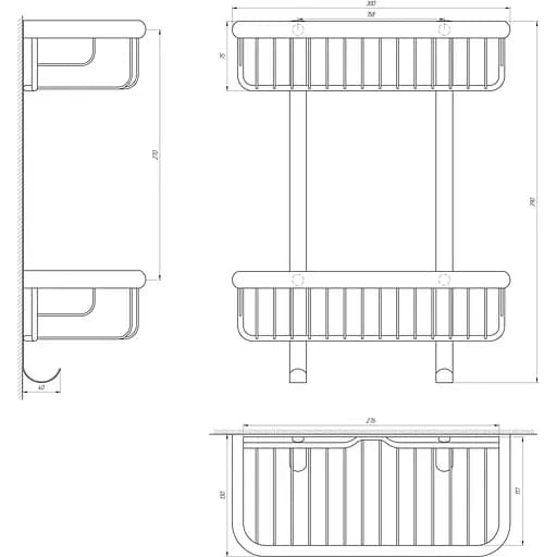 Полочка двойная TOPAZ 4102 - фото 2
