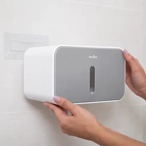 Держатель для туалетной бумаги МВМ My Home BP-15 клейкий, белый с серым (BP-15 WHITE/GRAY) - фото 5