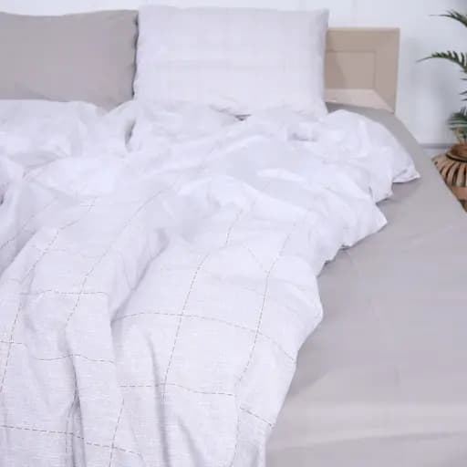 Простирадло MirSon Бязь 17-4778 Besançon 150х220 см сіре (2200008965501) - фото 5