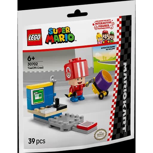 Конструктор LEGO Super Mario Mario Kart Toad (Pit Crew) 39 деталей (30702) - фото 2