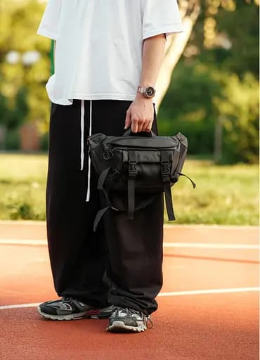 Мужская сумка бананка Sambag Dynamicdart черная 38 × 21 × 7 см (80411001m) - фото 4