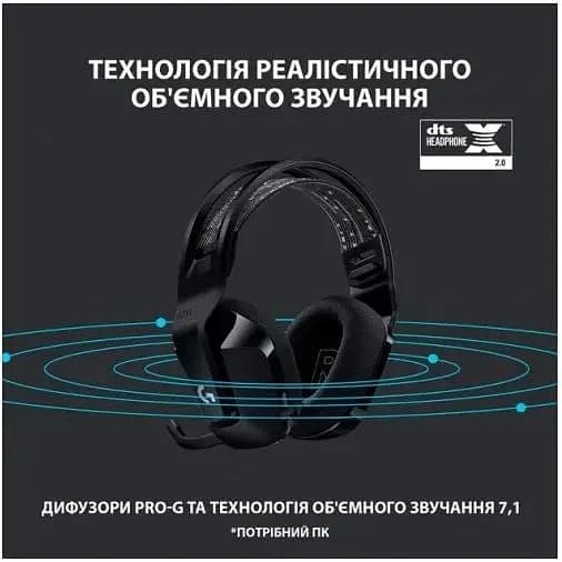 Бездротова ігрова гарнітура Logitech G733 Wireless Lightspeed RGB з підсвічуванням чорна (981-000864) - фото 6