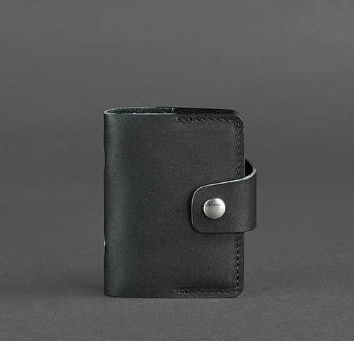 Кожаный кард-кейс 7.1 (Книжечка) черный - фото 6