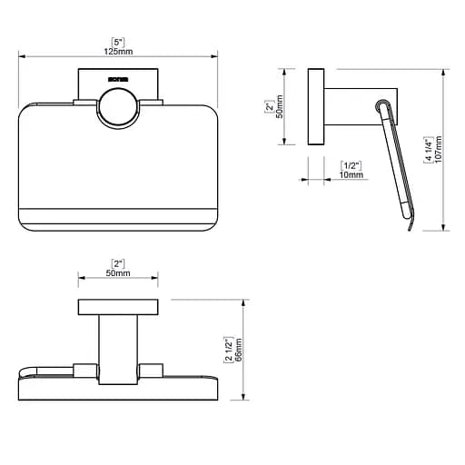 Тримач туалетного паперу з кришкою Sonia LINE 181230 (000026860) - фото 4