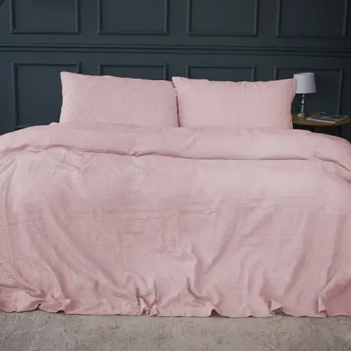 Наволочка MirSon №20-00 Waffle Powder 50х50 см пудрова (2200011032412) - фото 3