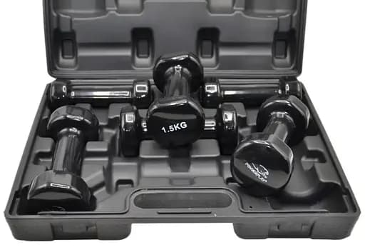Набір гантелей в кейсі 9 кг. PowerPlay 4121 Fitness Dumbells (2 шт*1 кг, 2 шт*1,5 кг, 2 шт*2 кг) (PP_4121_9kg) - фото 5