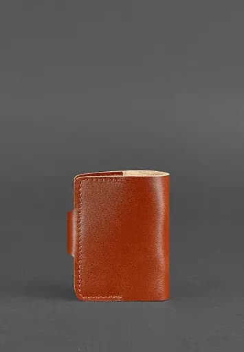 Кожаный кард-кейс 7.1 (Книжечка) светло-коричневый - фото 5