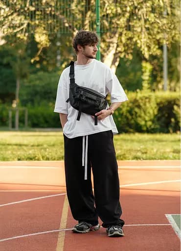 Мужская сумка бананка Sambag Dynamicdart черная 38 × 21 × 7 см (80411001m) - фото 5