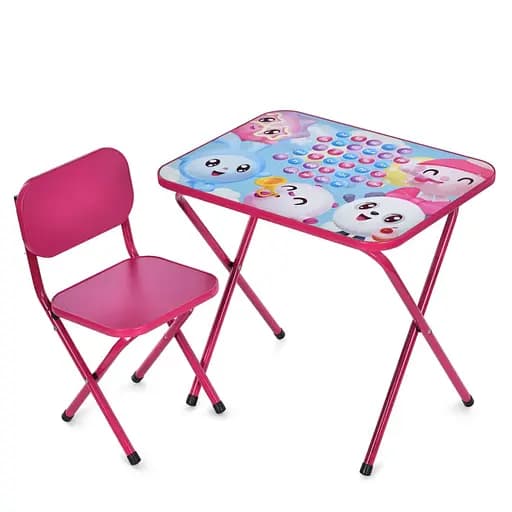 Детский столик складной со стульчиком M 5971-8 малиновый - фото 1