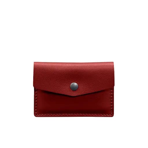 Кожаный кард-кейс 9.0 красный краст - фото 7