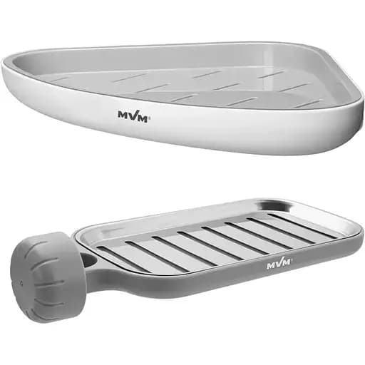 Набір аксесуарів для ванної кімнати МВМ My Home MVM-09 білий із сірим (MVM-MH-09 WHITE/GRAY) - фото 1