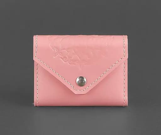 Женский кожаный кард-кейс 3.0 (гармошка) Розовый с мандалой - фото 1