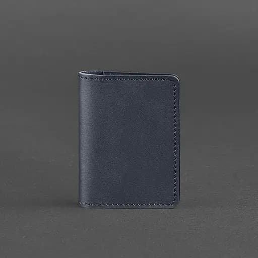 Кожаный кард-кейс (визитница) 6.0 темно-синий - фото 5