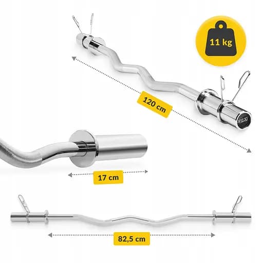 Гриф для штанги олимпийский W-образный 4FIZJO 120 см 50 мм без подшипников (P-5905973401180) - фото 2