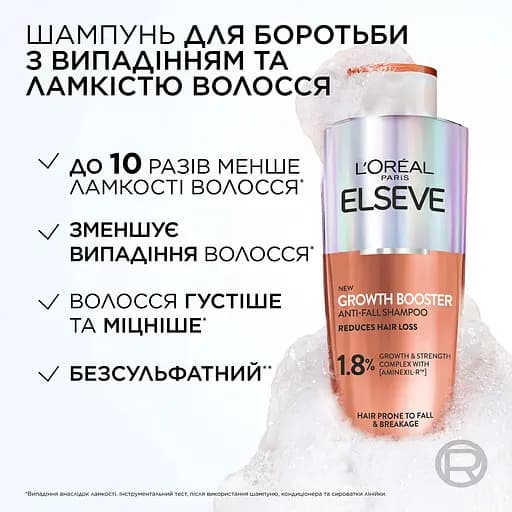 Шампунь L'Oreal Paris Elseve Growth Booster для боротьби з випадінням та ламкістю волосся 200 мл - фото 8