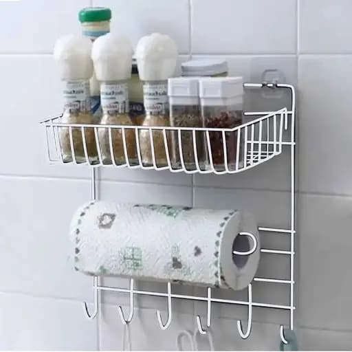 Полиця навісна двоярусна Stenson 30х14х29 см біла (25542) - фото 4