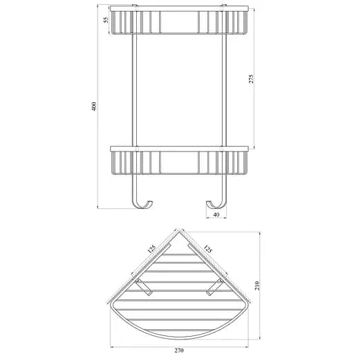 Полочка угловая двойная TOPAZ 4124 - фото 3