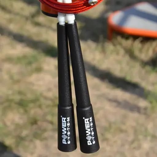 Скакалка скоростная Power System PS-4033 Crossfit Jump Rope Red 2,8м (PS-4033_Black-Red) - фото 6