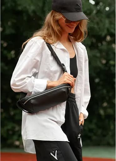 Жіноча сумка-бананка Sambag HOLSTER MSH Чорна 36 х 14 х 4 см (87113001) - фото 4