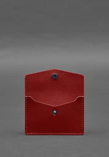 Кожаный кард-кейс 9.0 красный краст - фото 3