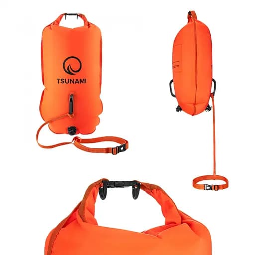 Буй для плавания TSUNAMI надувной 2 в 1 Orange (P-5907739312716) - фото 6