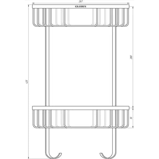 Поличка кутова подвійна Globus Lux SS 8488 - фото 2