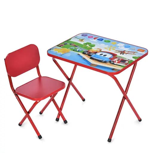 Детский столик складной со стульчиком M 5962-3 красный - фото 1