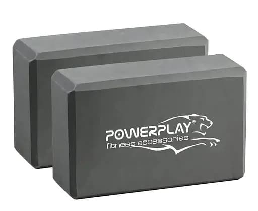Блоки для йоги PowerPlay 4006 Yoga Brick EVA 2 шт Серые (PP_4006_Grey_2in) - фото 1