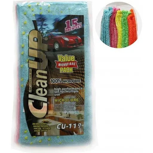 Серветка CleanUp CU-119 мікрофібра універсальна 30x30 см 15 шт. (km-9612) - фото 2