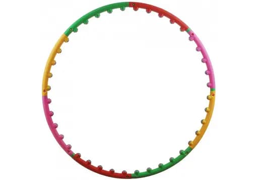 Обруч с массажными шариками Хула Хуп EasyFit 98 см разборной Разноцветный (EF-0251) - фото 1