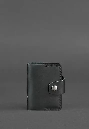 Кожаный кард-кейс 7.1 (Книжечка) черный - фото 2