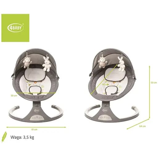 Заколисуючий центр 4Baby Rock'n Relax XXIII Grey - фото 5