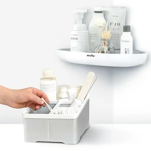 Набір аксесуарів для ванної кімнати МВМ My Home MVM-10 білий із сірим (MVM-MH-10 WHITE/GRAY) - фото 2