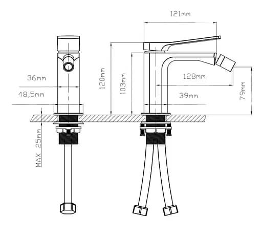 Смеситель для биде Qtap Slavonice, Chrome (k35) QTSLA255CRM45921 - фото 4