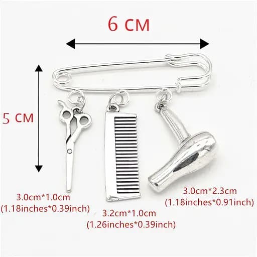 Брошь Ножницы фен гребешок на булавке (84946797) - фото 3