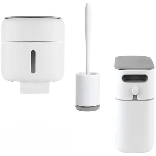 Набір аксесуарів для ванної кімнати МВМ My Home MVM-37 білий з сірим (MVM-MH-37 WHITE/GRAY) - фото 1