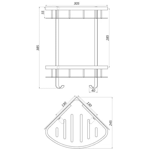 Поличка кутова подвійна Globus Lux BS8422 - фото 3