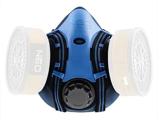 Силиконовая полумаска Neo Tools на два фильтрующих патрона (без фильтрующих патронов) 97-350 - фото 1