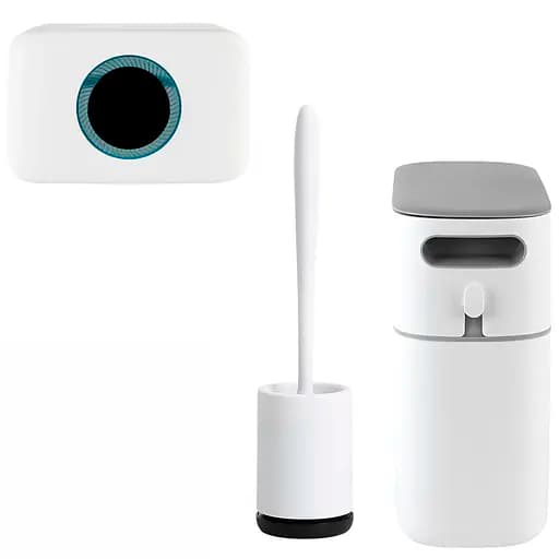 Набор аксессуаров для ванной комнаты МВМ My Home MVM-26 белый с черным (MVM-MH-26 WHITE/BLACK) - фото 1