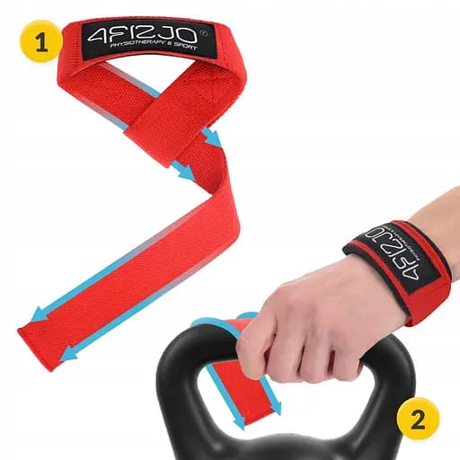 Лямки для становой тяги 4FIZJO Deadlift Straps Red (P-5905973402286) - фото 4