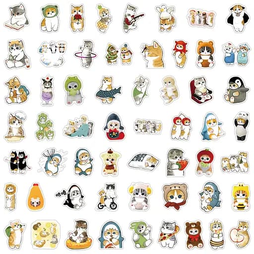 Стикерпак Набор наклеек Милый кот 50 штук - фото 2