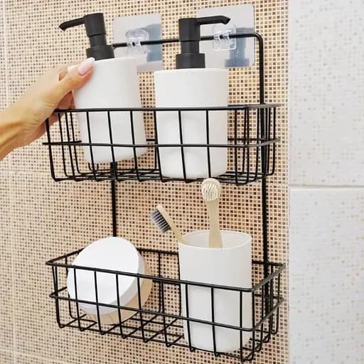 Настінна полиця-органайзер Stenson 25.5х10х33.5 см чорна (25584) - фото 6