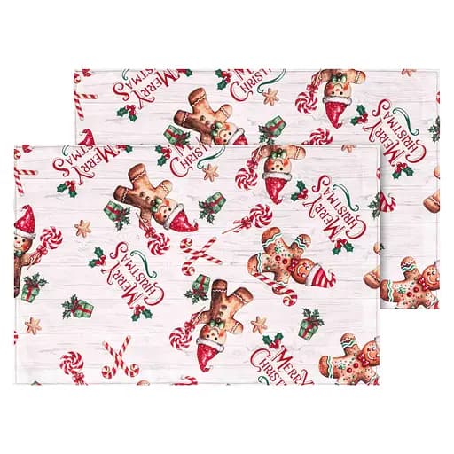 Набір серветок сервірувальних Ardesto Christmas Gingerbread 30х45см, 2шт, 100% поліестер, червоний (ART15HG) - фото 1