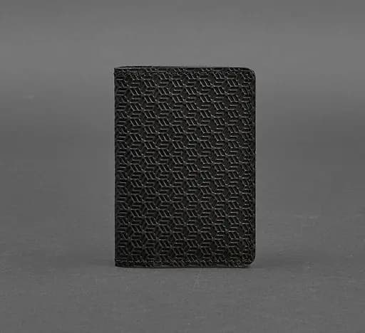 Мужской кожаный кард-кейс (визитница) 6.0 Карбон черный - фото 1