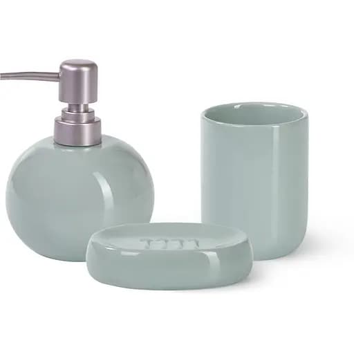Набор для ванной комнаты Fissman дозатор жидкого мыла, стакан и мыльница (9508) - фото 1
