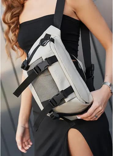 Женская сумка бананка Sambag Dynamicdart серая 38 × 21 × 7 см (80411030) - фото 15