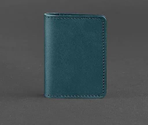 Женский кожаный кард-кейс (визитница) 6.0 зеленый - фото 1