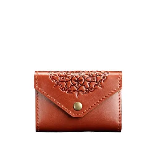 Кожаный кард-кейс 3.0 светло-коричневый с мандалой - фото 8